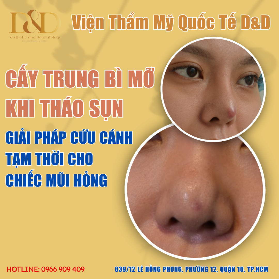 Cấy trung bì mỡ khi tháo sụn được Thạc sĩ - Bác sĩ CKII Đinh Phương Đông đánh giá là giải pháp tuyệt vời hạn chế sự co rút của mũi.